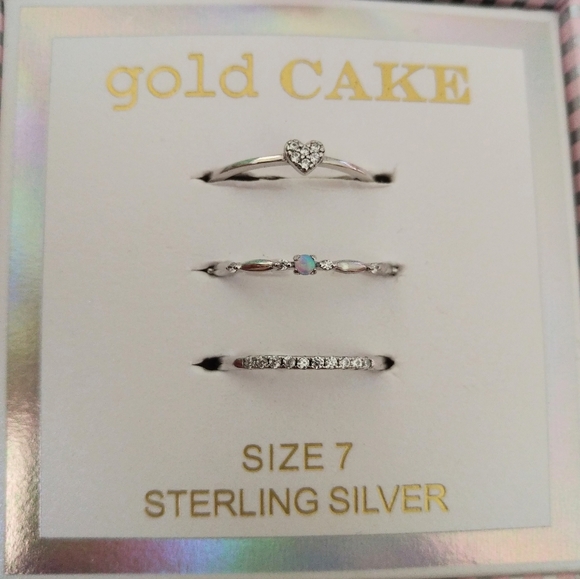 Gold Cake Jewelry Gold Cake Set Of Three3 Sterling Silver Rings Poshmark
